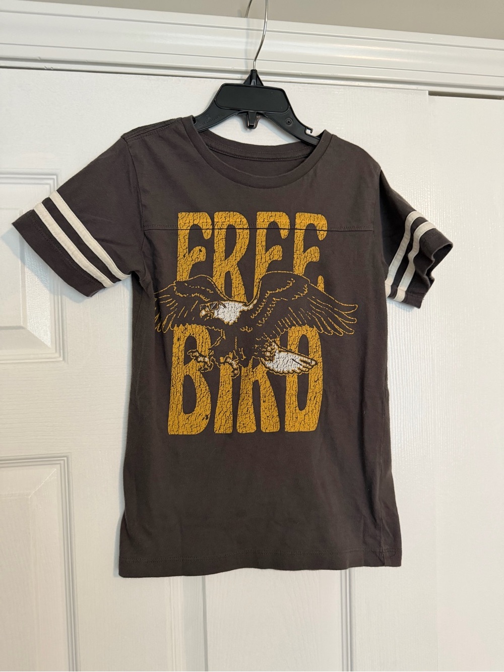 Tiny Whales Free Bird Graphic Tee - Brown with Yellow Print